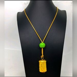 Vintage Anne Klein For Accessorcraft Rustic Runway Pendant Necklace NWOT 30"